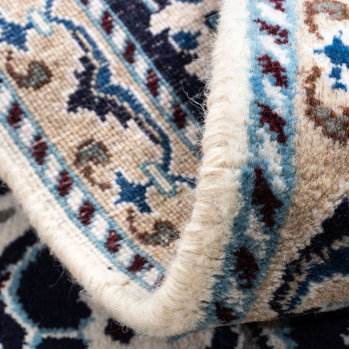 Persisk tæppe - Nain - 94 x 58 cm - mørkeblå