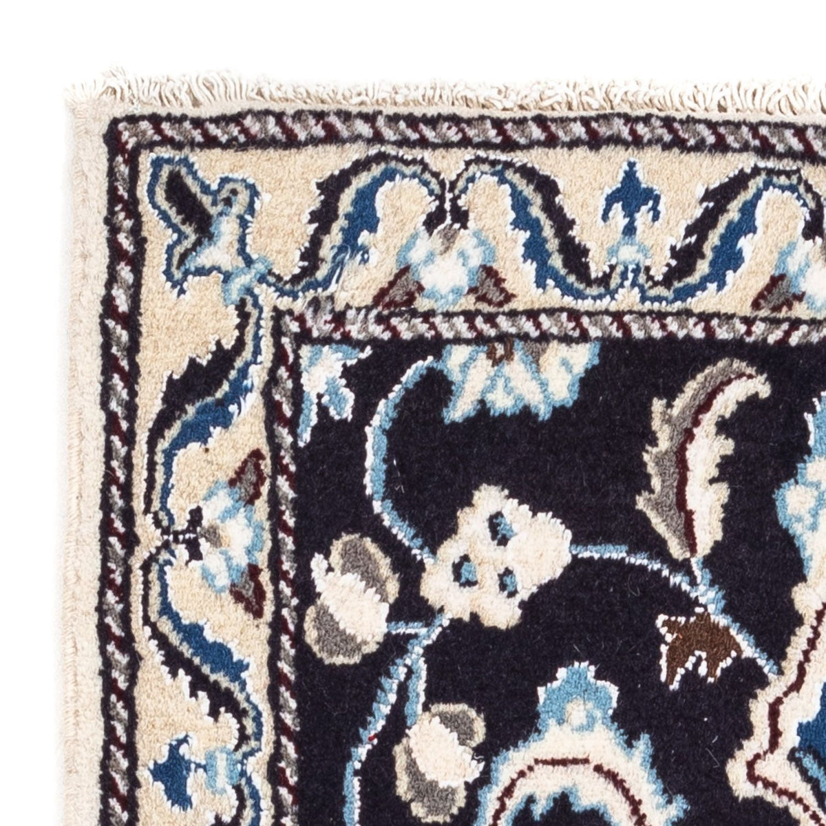 Persisk tæppe - Nain - 101 x 55 cm - mørkeblå