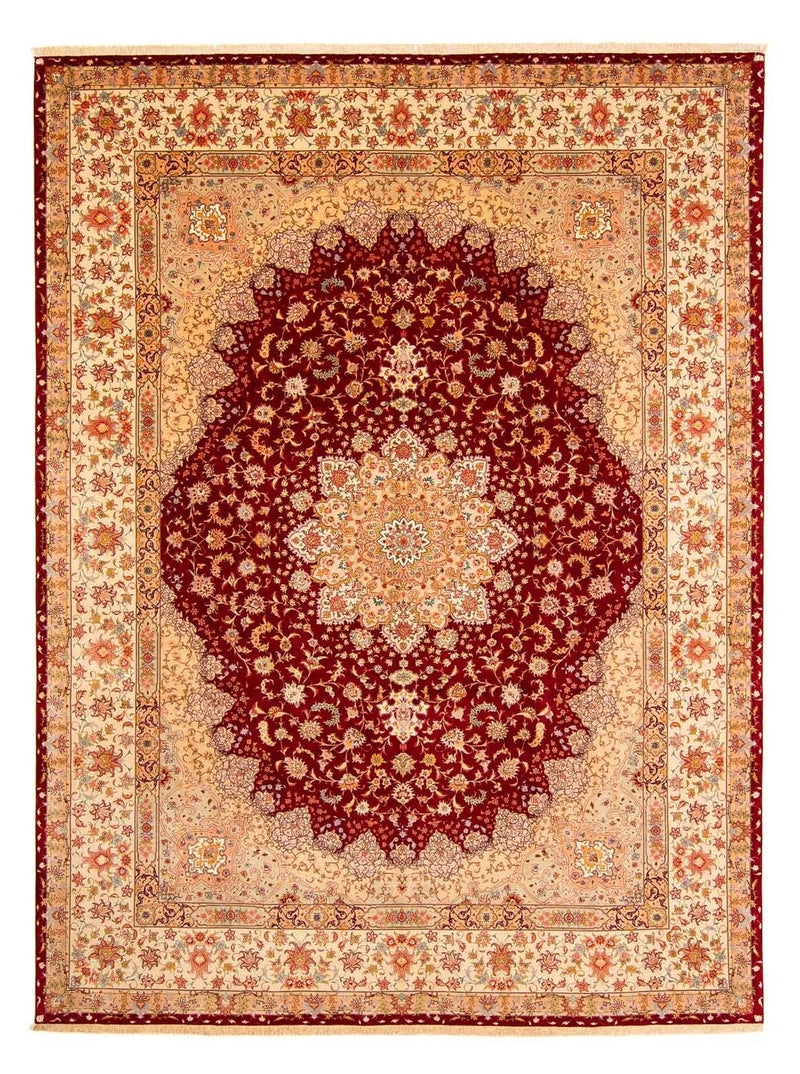 Persisk tæppe - Tabriz - Royal - 400 x 300 cm - mørkerød