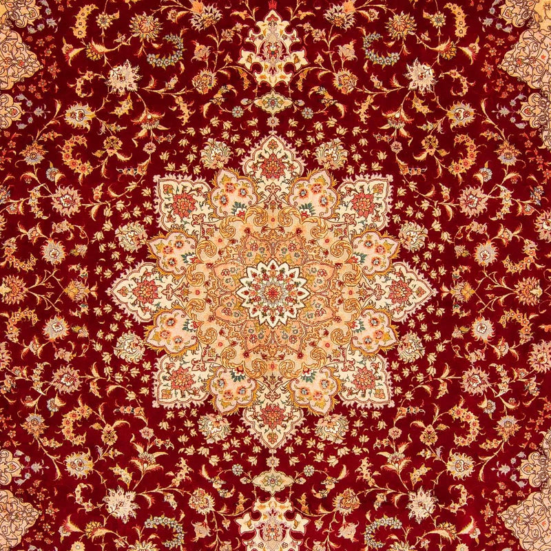 Persisk tæppe - Tabriz - Royal - 400 x 300 cm - mørkerød