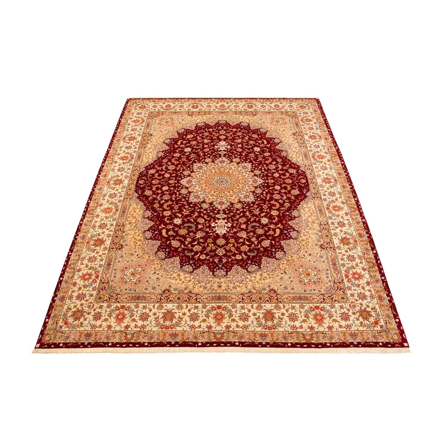 Persisk tæppe - Tabriz - Royal - 400 x 300 cm - mørkerød