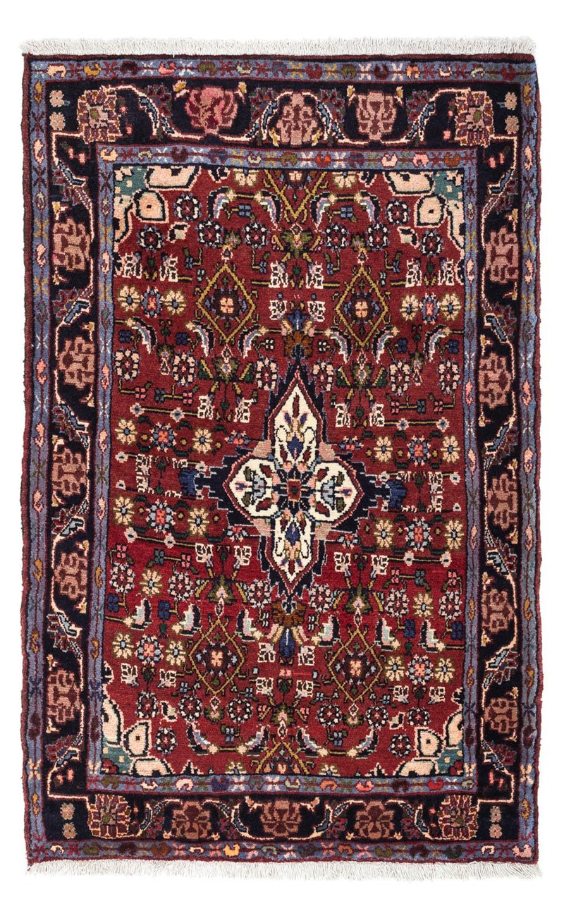 Persisk tæppe - Nomadisk - 130 x 83 cm - mørkerød