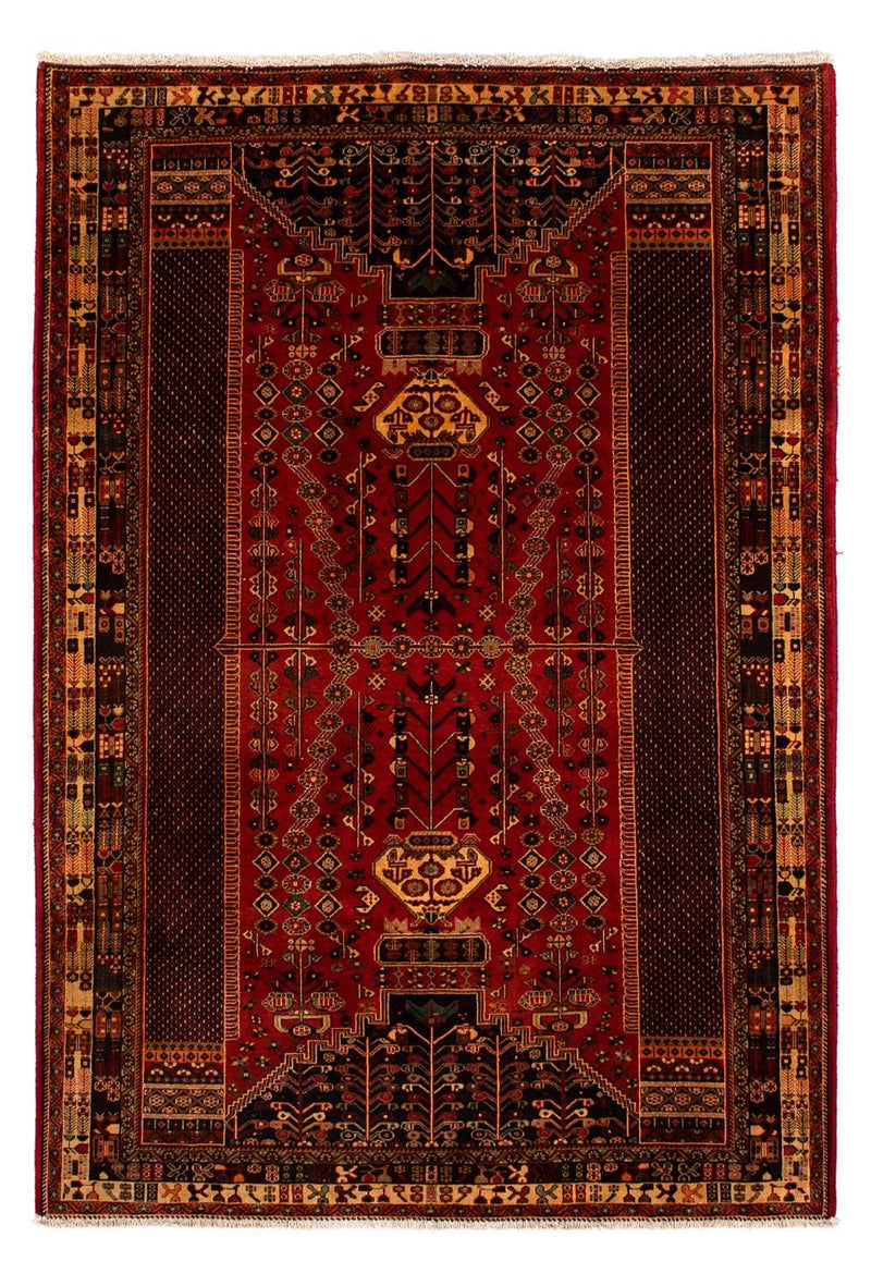 Persisk tæppe - Nomadisk - 291 x 196 cm - mørkerød