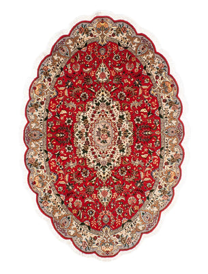 Persisk tæppe - Tabriz - Royal oval  - 195 x 130 cm - rød