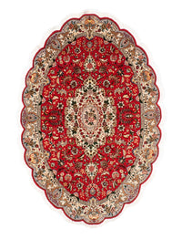Persisk tæppe - Tabriz - Royal oval  - 195 x 130 cm - rød
