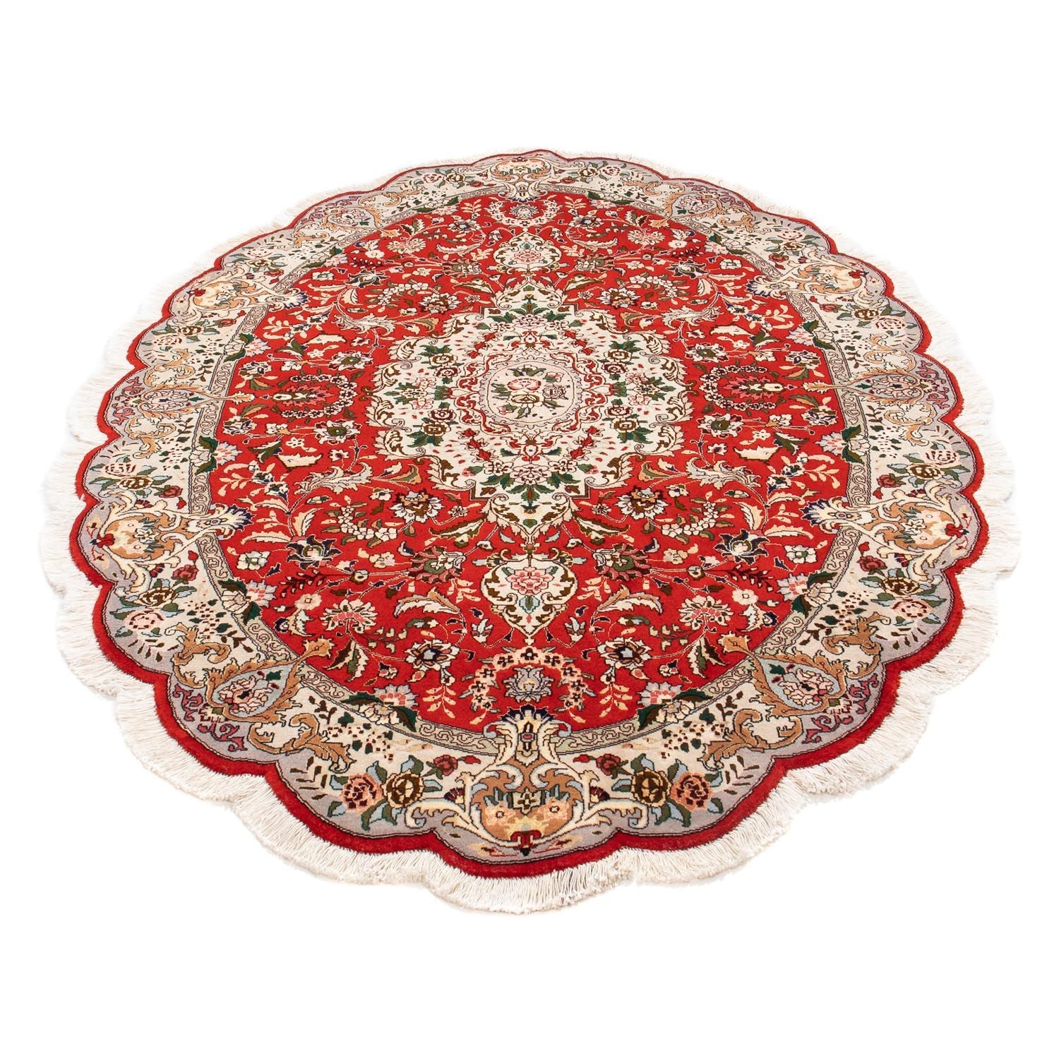 Persisk tæppe - Tabriz - Royal oval  - 195 x 130 cm - rød