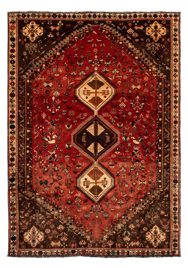 Persisk tæppe - Nomadisk - 304 x 206 cm - mørkerød