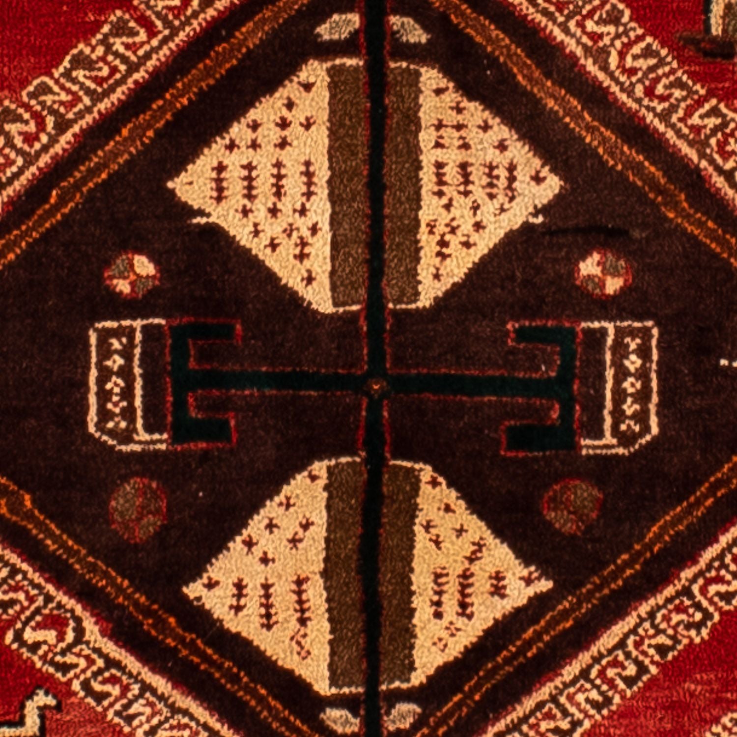 Persisk tæppe - Nomadisk - 304 x 206 cm - mørkerød