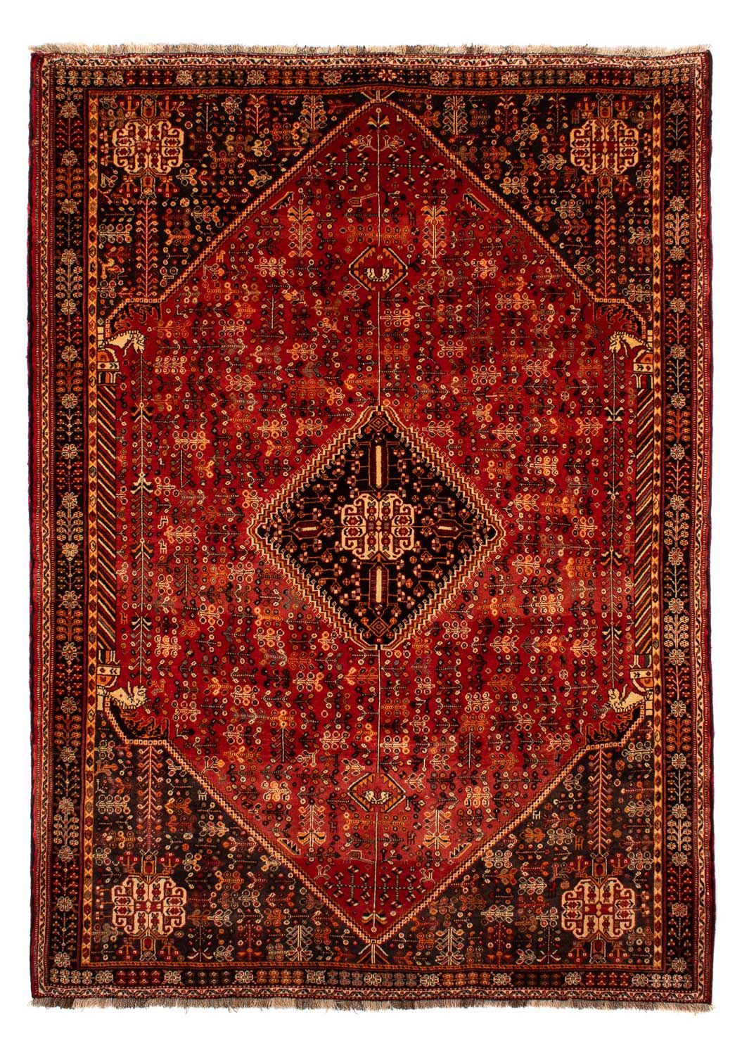 Persisk tæppe - Nomadisk - 288 x 203 cm - mørkerød