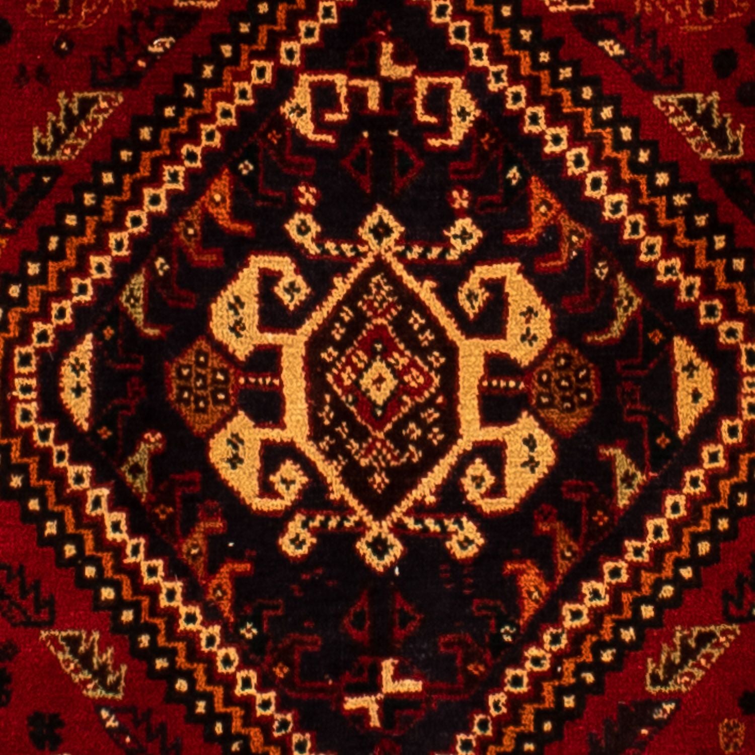 Persisk tæppe - Nomadisk - 294 x 190 cm - mørkerød