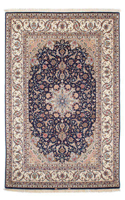 Persisk tæppe - Isfahan - Premium - 243 x 156 cm - mørkeblå