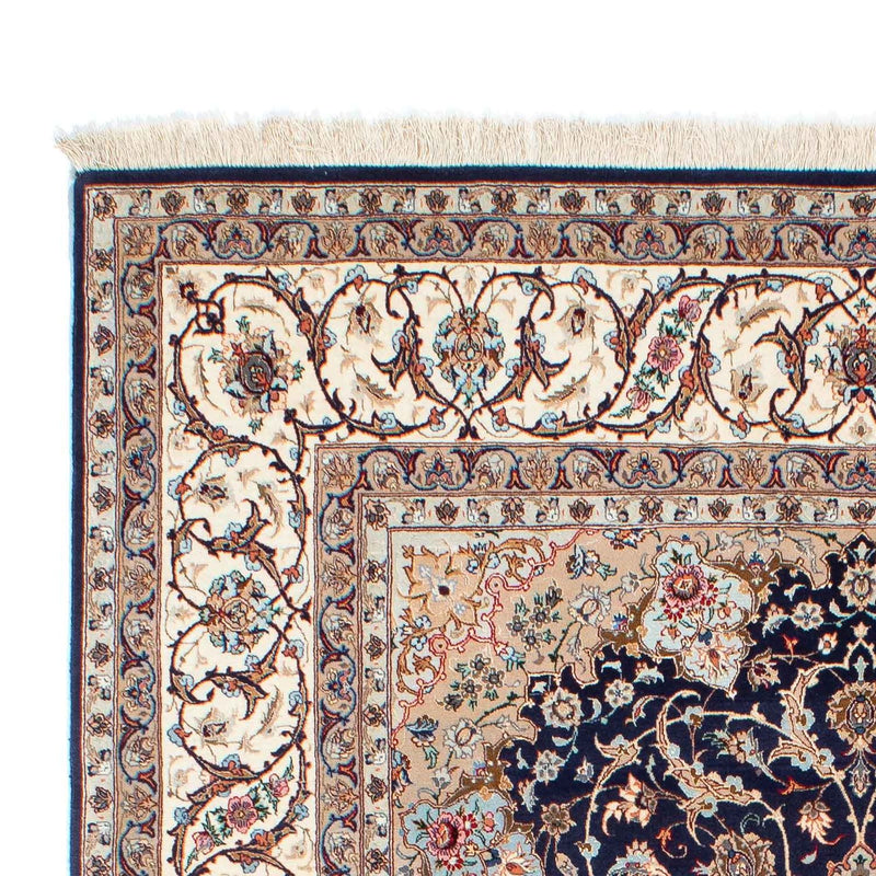 Persisk tæppe - Isfahan - Premium - 243 x 156 cm - mørkeblå
