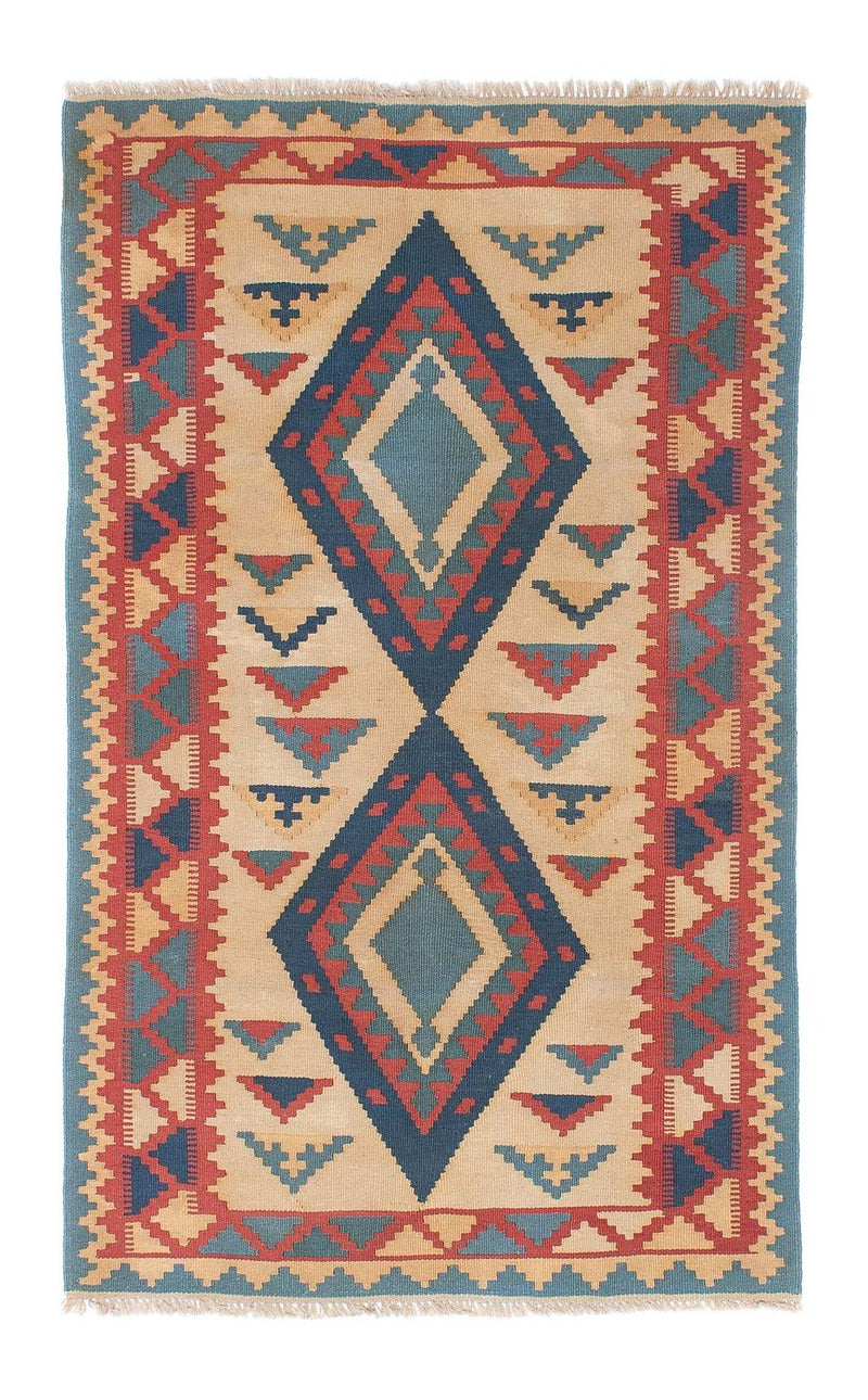 Kelim-tæppe - orientalsk - 184 x 117 cm - lys brun