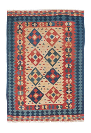 Kelim-tæppe - orientalsk - 170 x 124 cm - flerfarvet