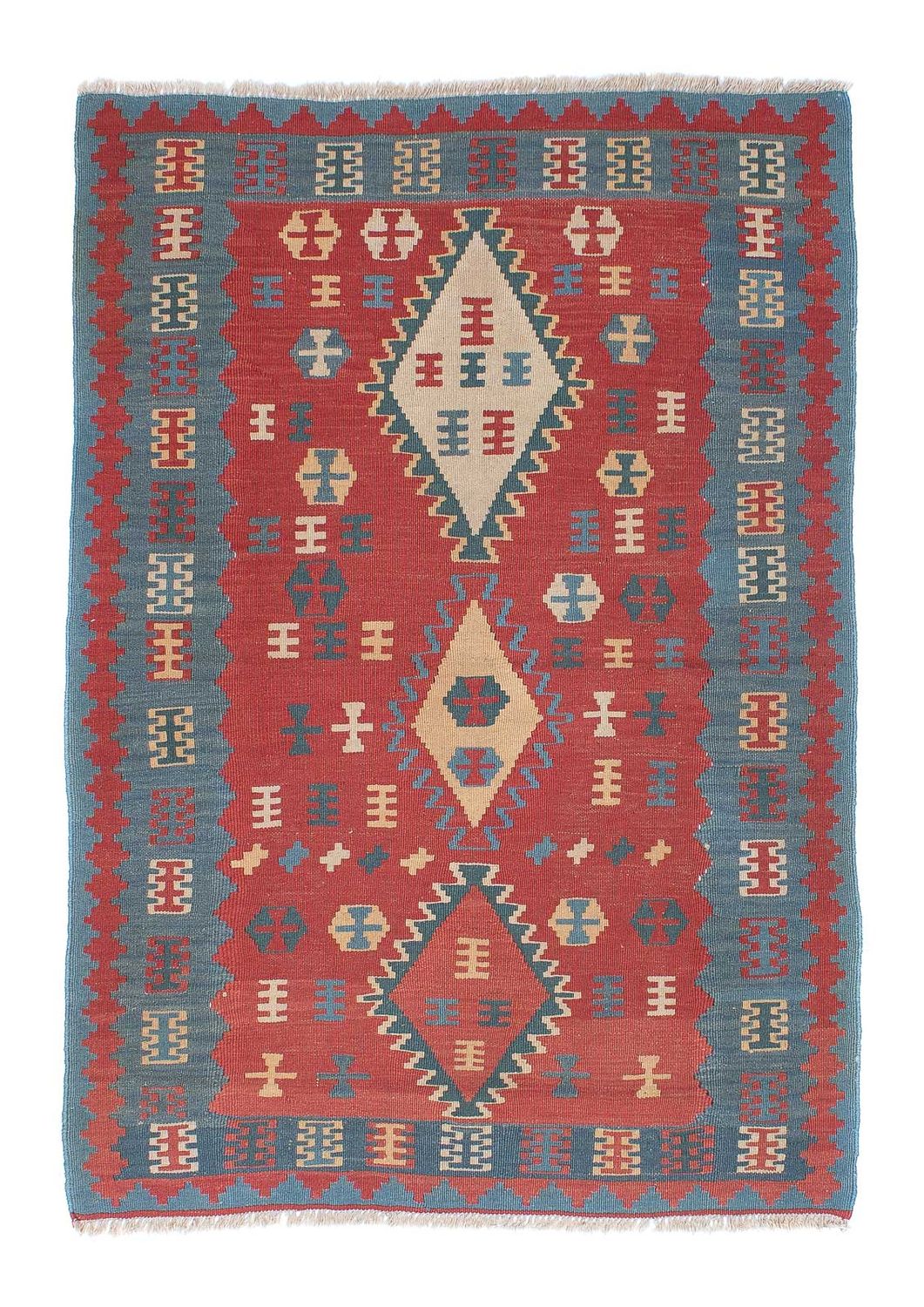 Kelim-tæppe - orientalsk - 168 x 113 cm - mørkerød