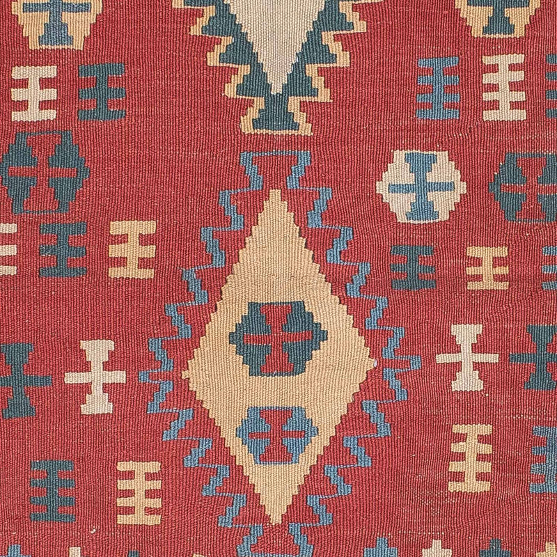 Kelim-tæppe - orientalsk - 168 x 113 cm - mørkerød