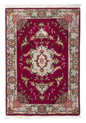 Persisk tæppe - Tabriz - Royal - 87 x 60 cm - mørkerød