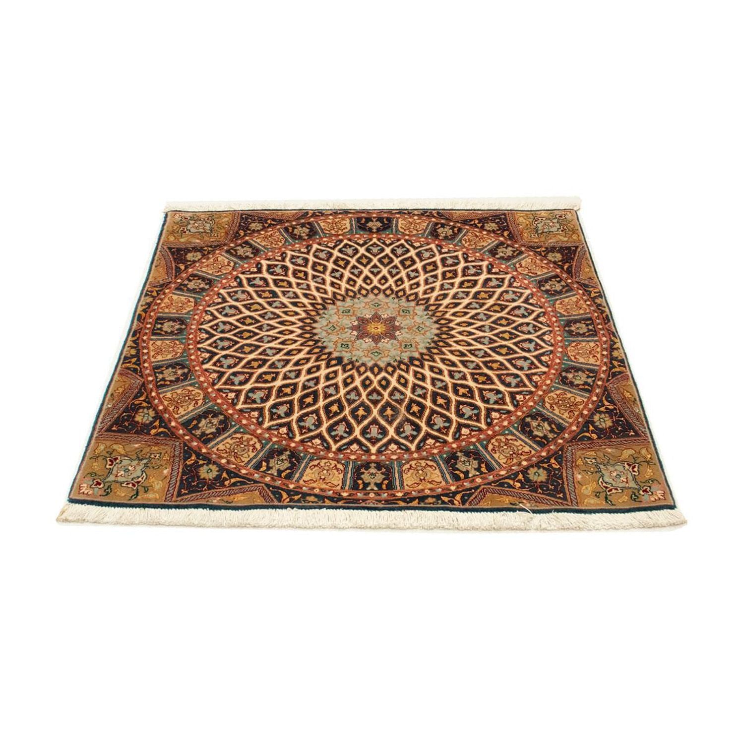 Persisk tæppe - Tabriz - Royal firkantet  - 100 x 100 cm - flerfarvet