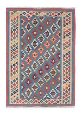 Kelim-tæppe - orientalsk - 174 x 123 cm - blå