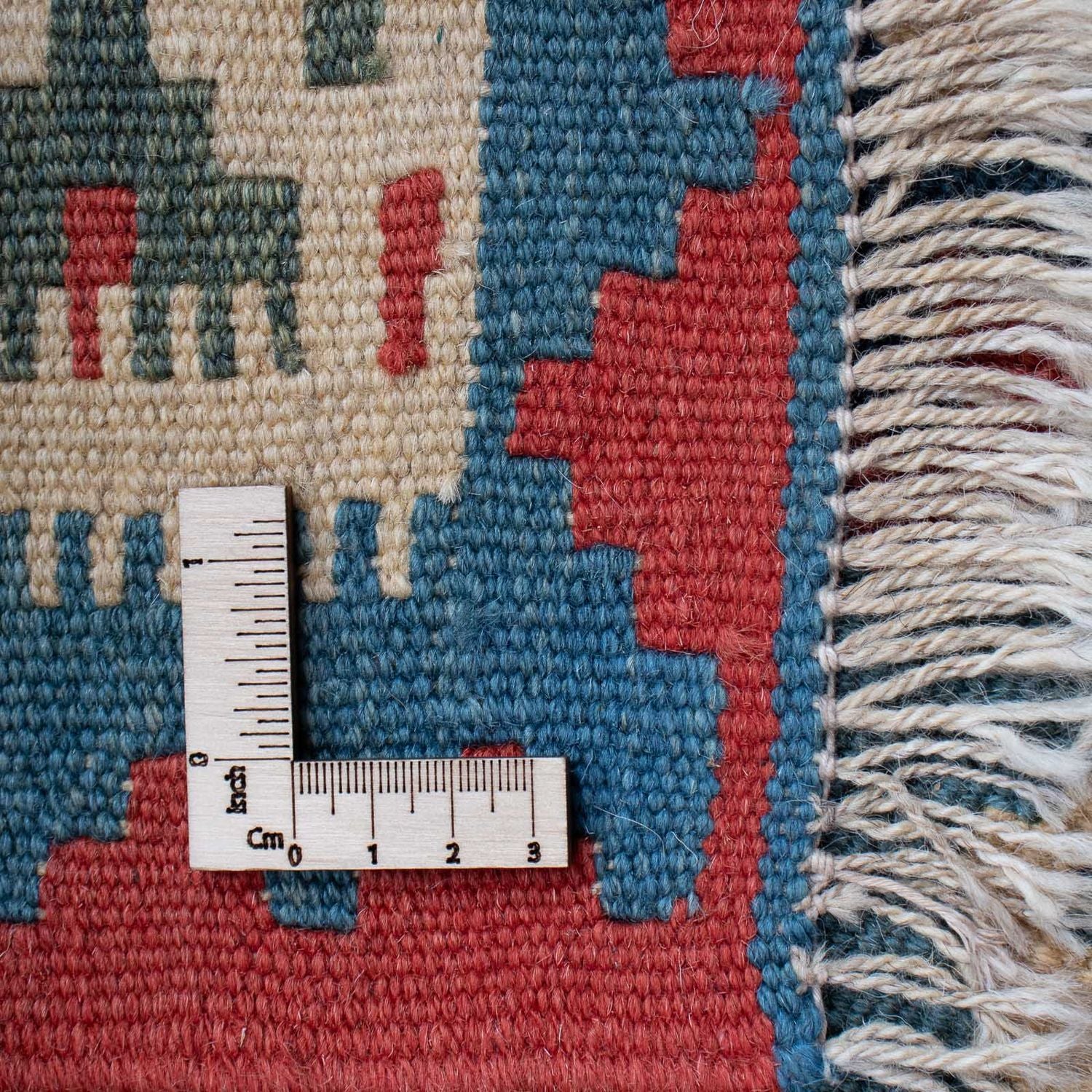 Kelim-tæppe - orientalsk - 174 x 123 cm - blå
