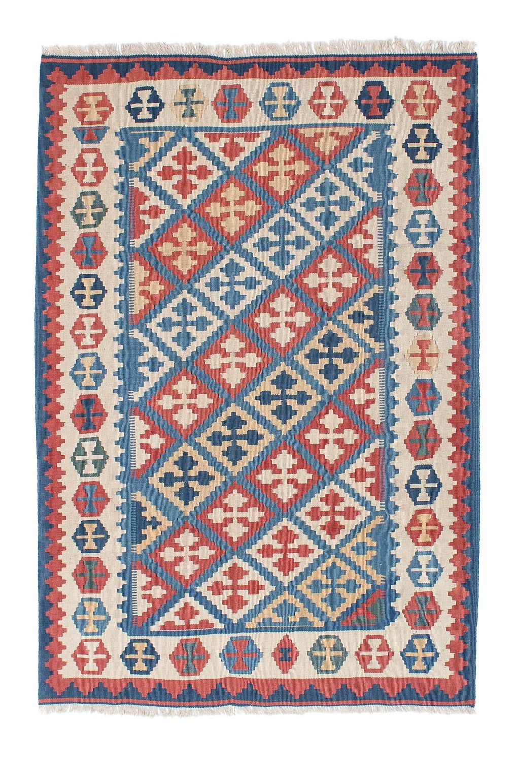 Kelim-tæppe - orientalsk - 180 x 118 cm - blå