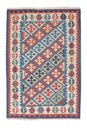 Kelim-tæppe - orientalsk - 180 x 118 cm - blå