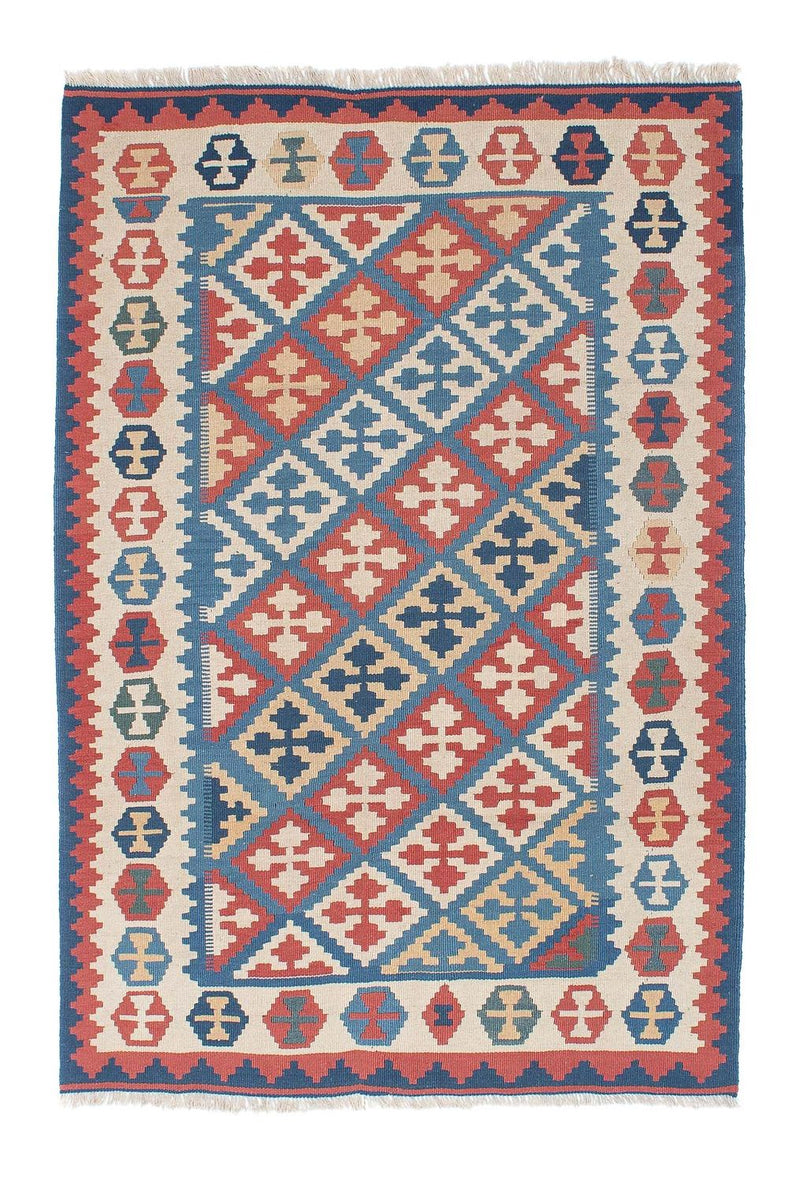 Kelim-tæppe - orientalsk - 180 x 118 cm - blå