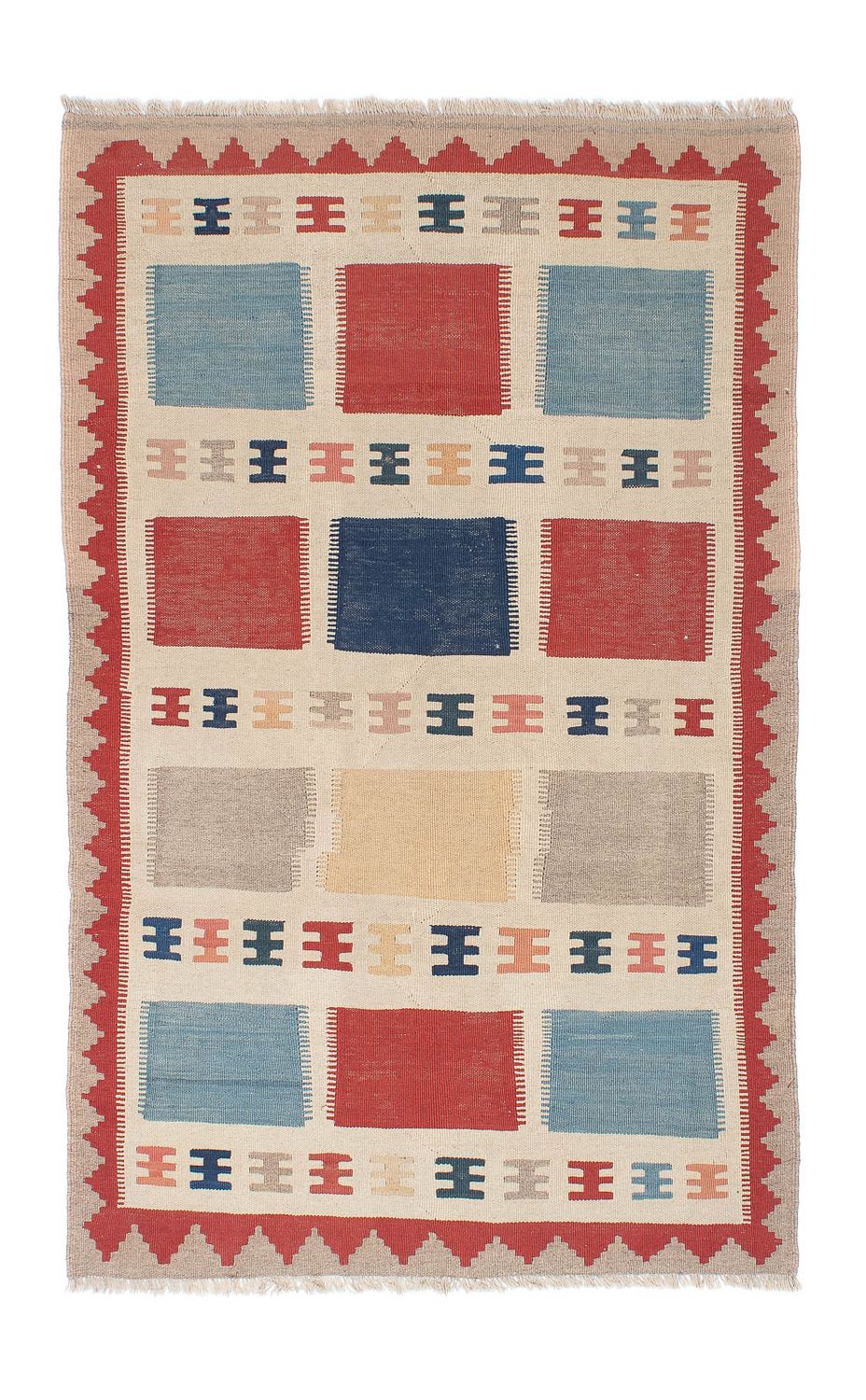 Kelim-tæppe - orientalsk - 196 x 120 cm - beige