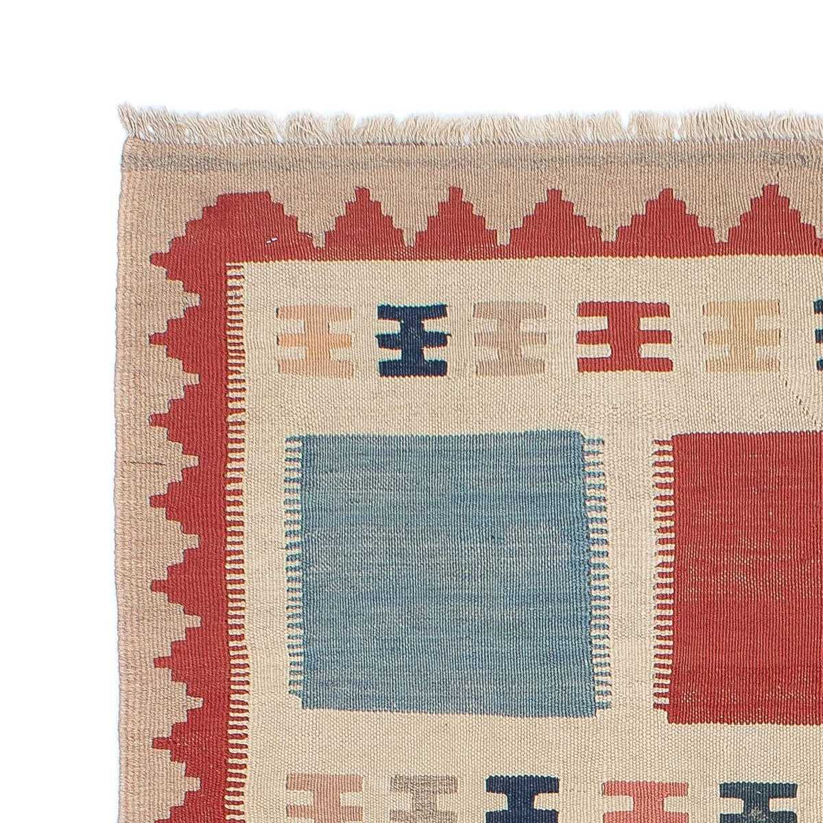 Kelim-tæppe - orientalsk - 196 x 120 cm - beige