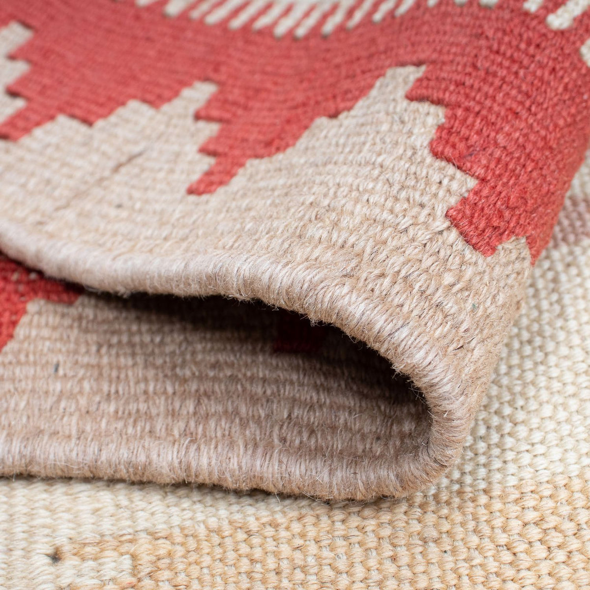Kelim-tæppe - orientalsk - 196 x 120 cm - beige