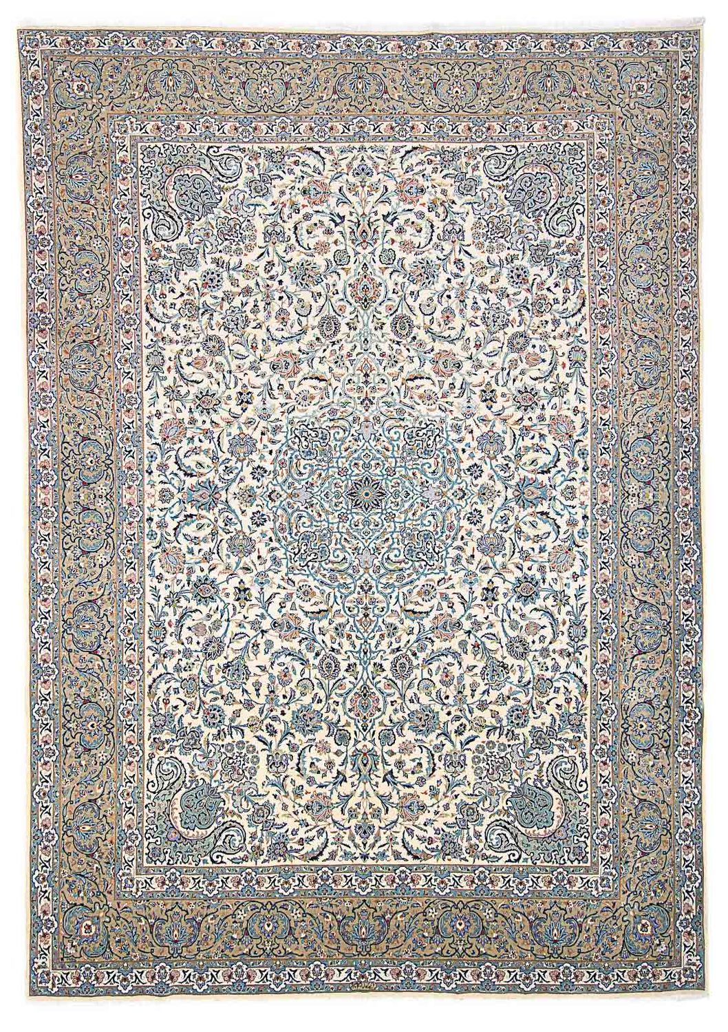 Persisk tæppe - Keshan - 423 x 312 cm - beige