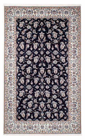Persisk tæppe - Nain - Premium - 227 x 139 cm - mørkeblå