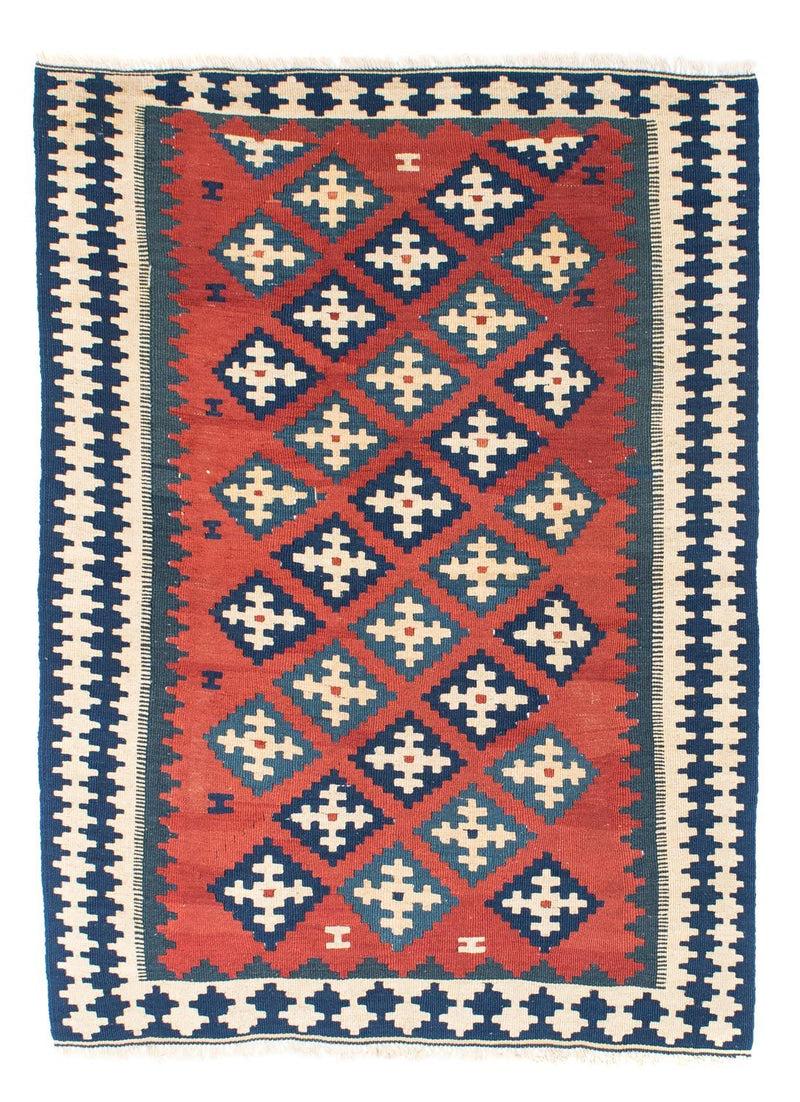 Kelim-tæppe - orientalsk - 150 x 106 cm - mørkerød