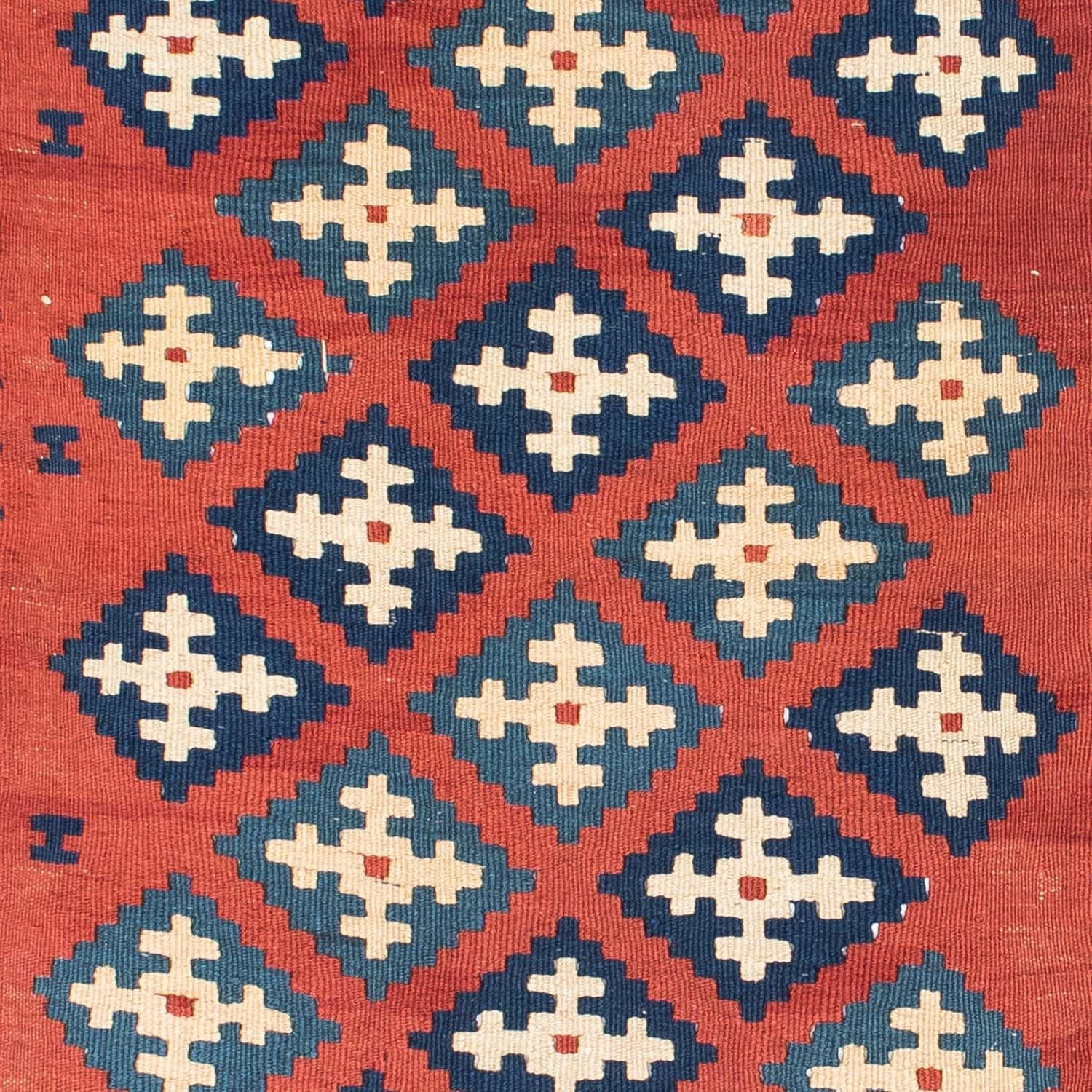 Kelim-tæppe - orientalsk - 150 x 106 cm - mørkerød