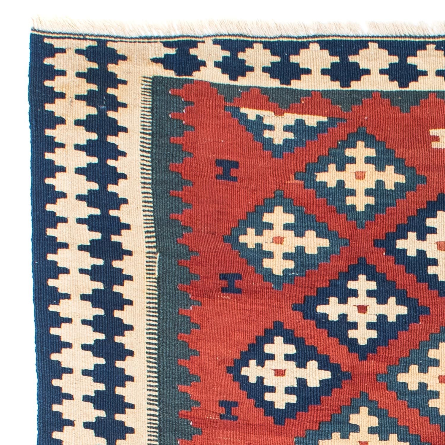 Kelim-tæppe - orientalsk - 150 x 106 cm - mørkerød