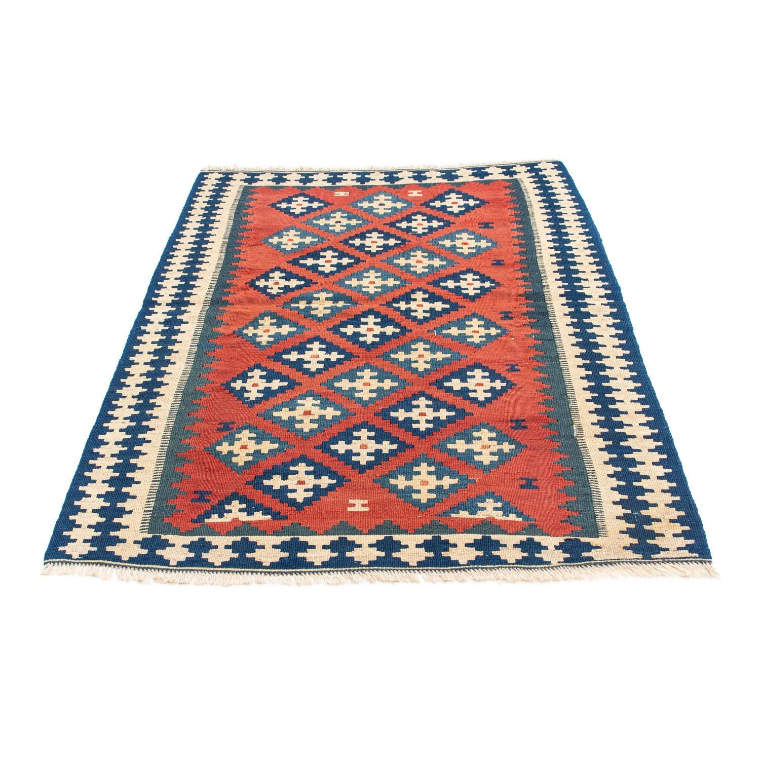 Kelim-tæppe - orientalsk - 150 x 106 cm - mørkerød