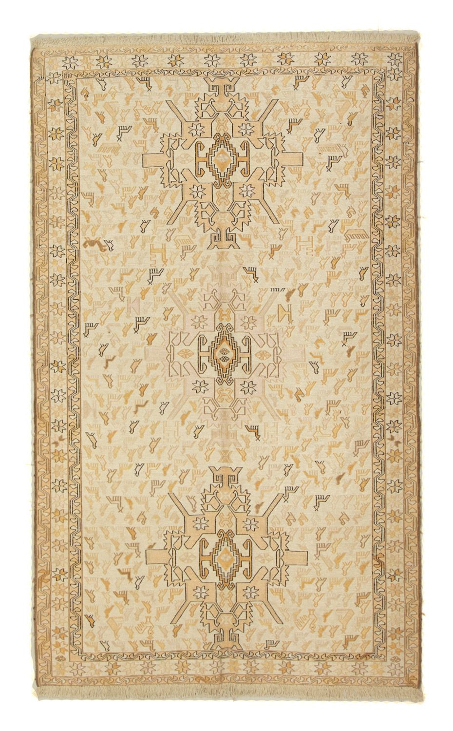 Kelim-tæppe - orientalsk - 200 x 123 cm - beige