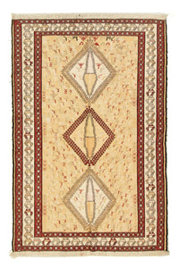 Kelim-tæppe - orientalsk - 187 x 126 cm - beige