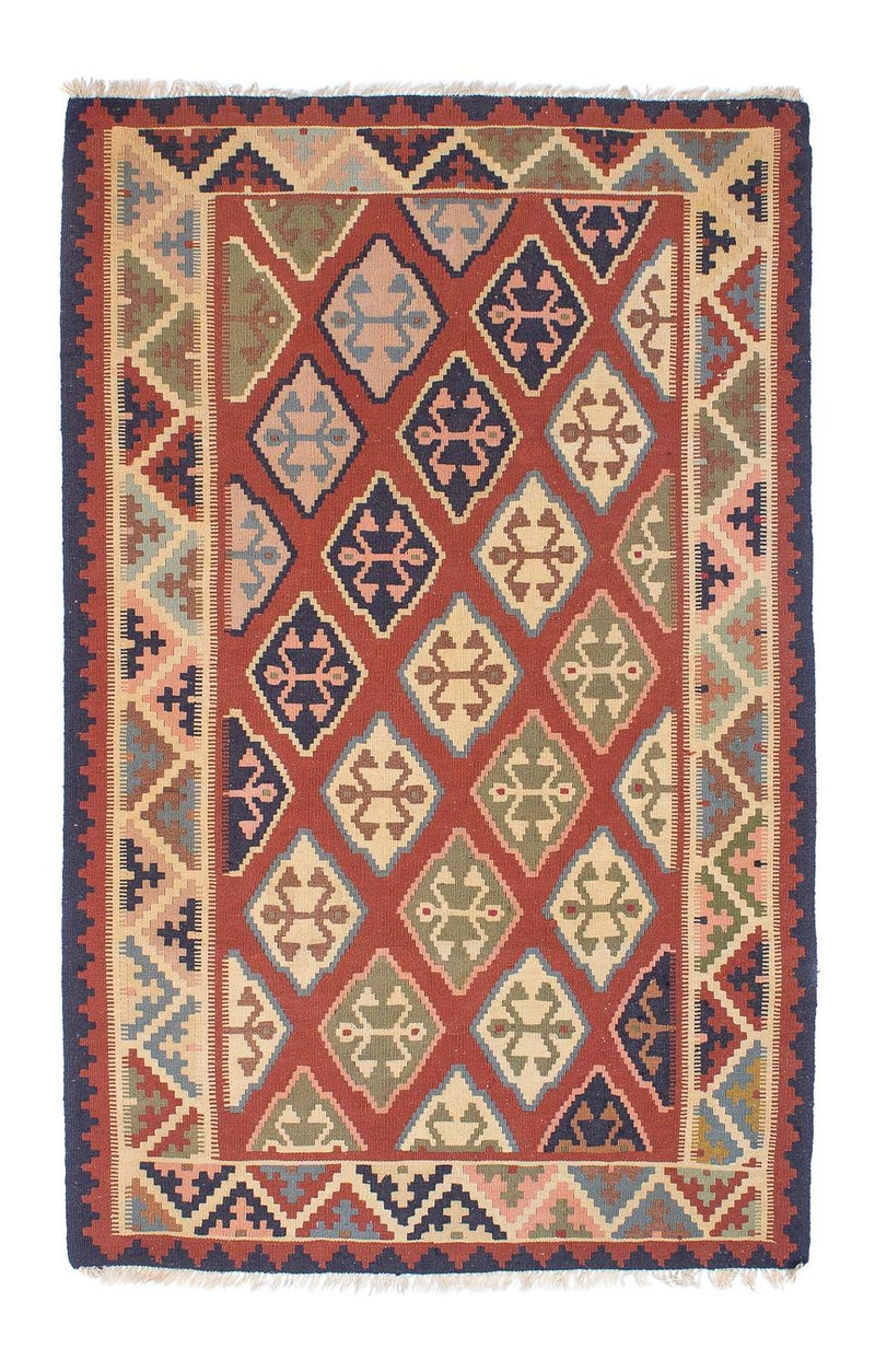 Kelim-tæppe - orientalsk - 188 x 118 cm - mørkerød
