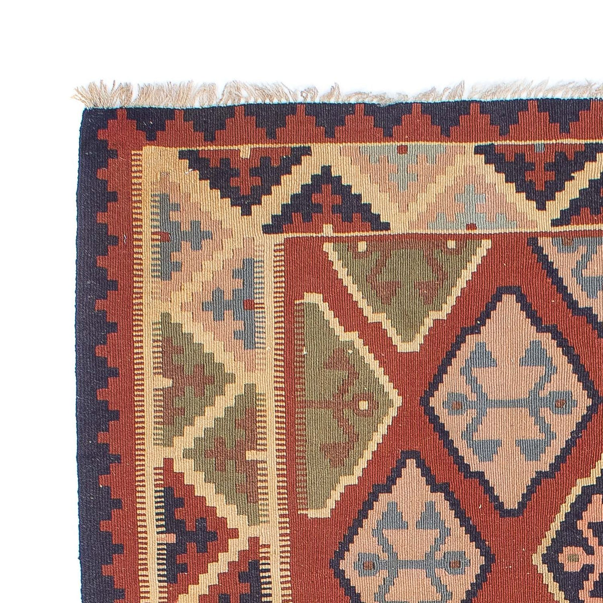 Kelim-tæppe - orientalsk - 188 x 118 cm - mørkerød