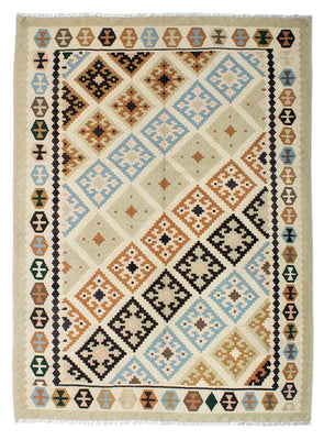 Kelim-tæppe - orientalsk - 195 x 158 cm - beige