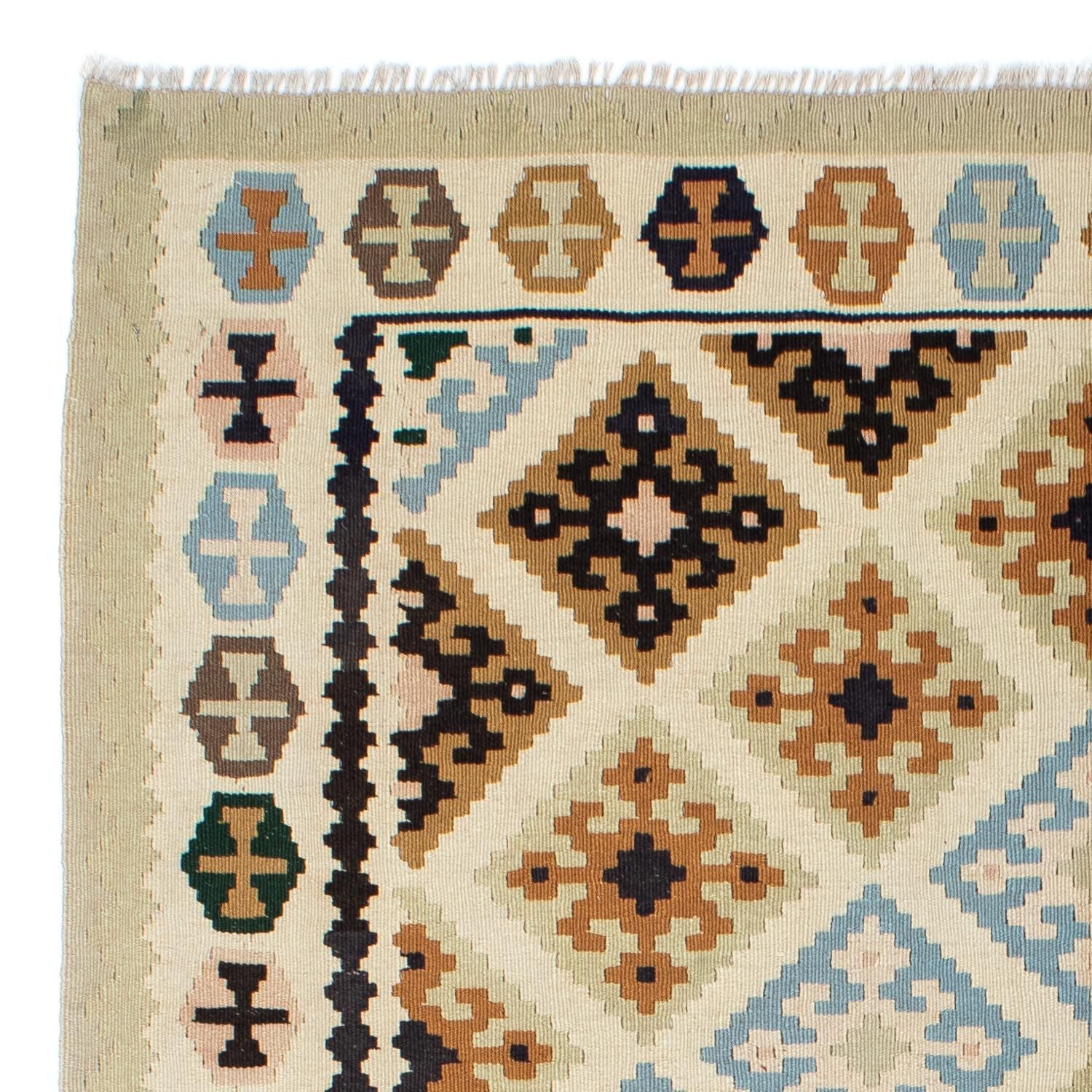 Kelim-tæppe - orientalsk - 195 x 158 cm - beige