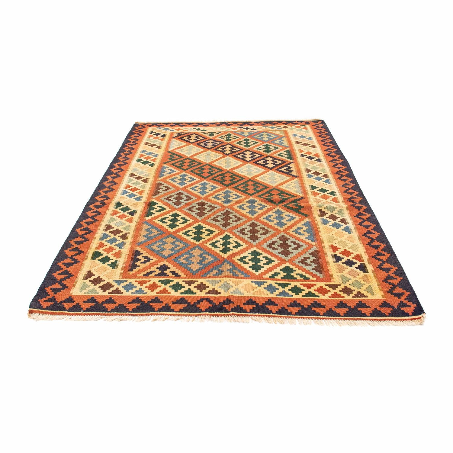 Kelim-tæppe - orientalsk - 208 x 157 cm - rust