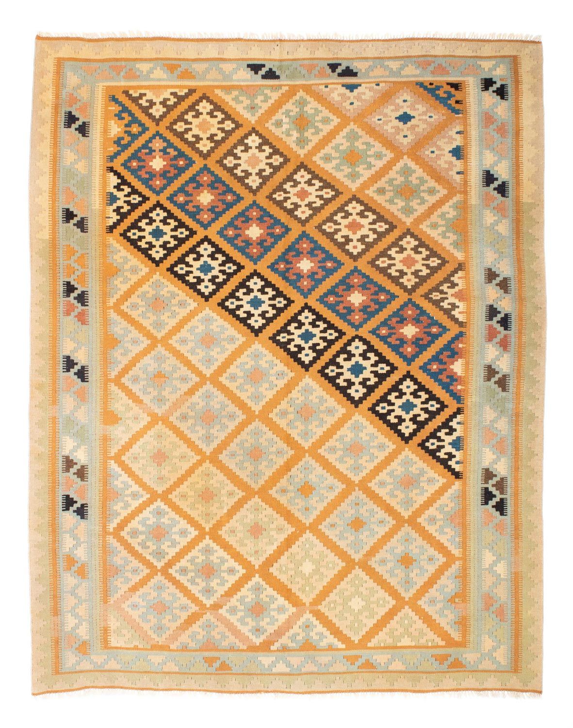 Kelim-tæppe - orientalsk - 195 x 156 cm - lys brun