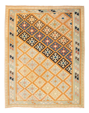 Kelim-tæppe - orientalsk - 195 x 156 cm - lys brun