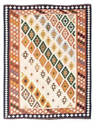 Kelim-tæppe - orientalsk - 203 x 155 cm - beige