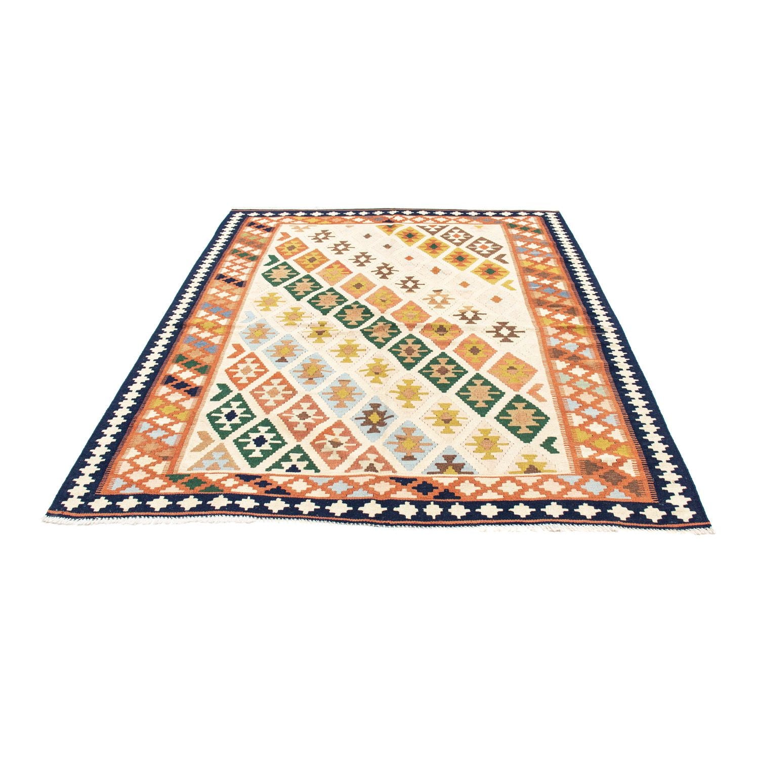 Kelim-tæppe - orientalsk - 203 x 155 cm - beige