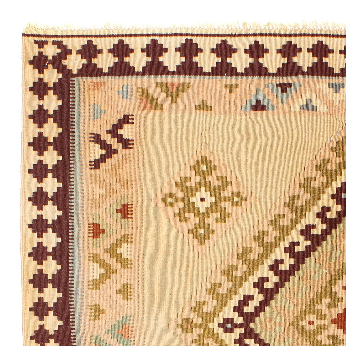Kelim-tæppe - orientalsk - 216 x 150 cm - lys beige