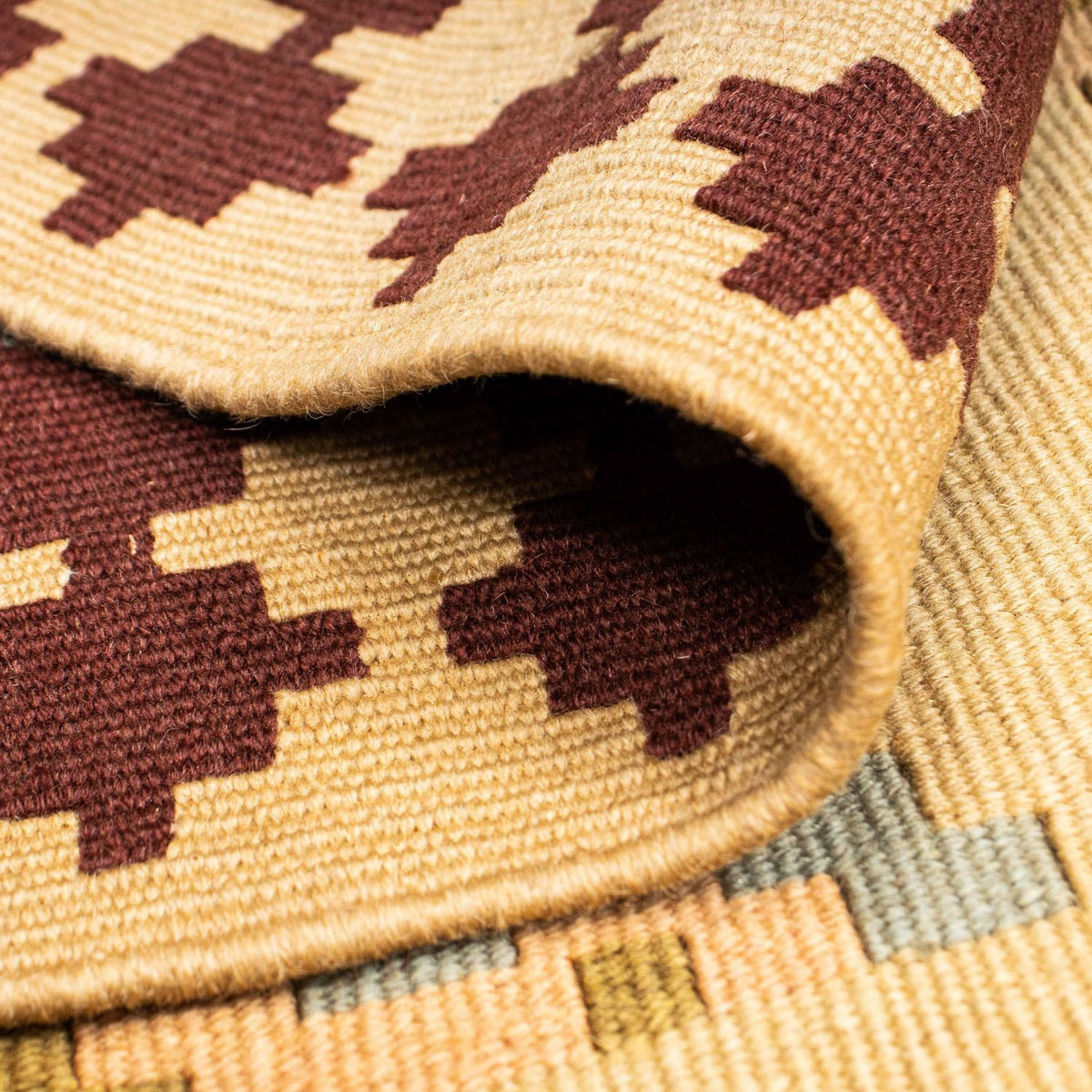 Kelim-tæppe - orientalsk - 216 x 150 cm - lys beige