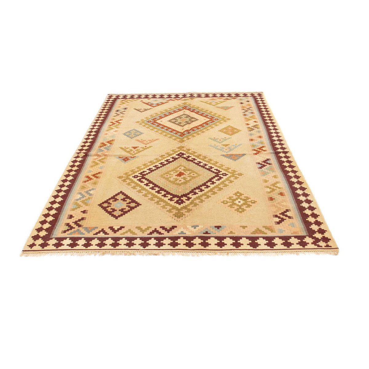 Kelim-tæppe - orientalsk - 216 x 150 cm - lys beige
